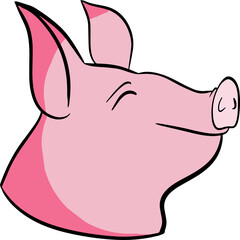 The Pig cartoon style for food or animal concept