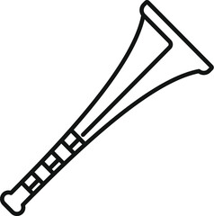 Minimalist line icon of a plastic horn, typically used for celebrations and sporting events