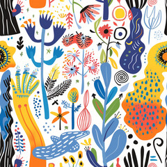 Explore a world of playful patterns and whimsical illustrations!  Perfect for sparking creativity, these doodle art designs are full of charm and fun.Generative Ai Illustratrions.