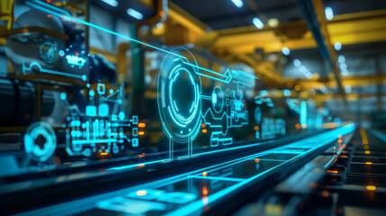 Fototapeta premium quality control management digital software technology, quality standards at industry production quality 