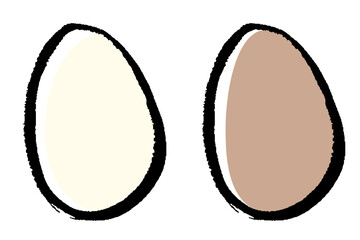 筆タッチの卵のイラストセット
