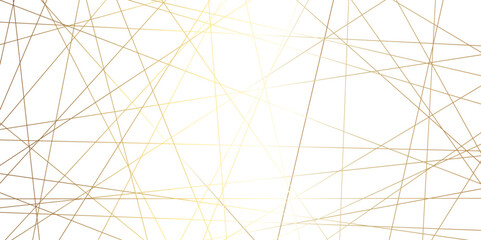 Abstract luxury seamless premium shiny golden random chaotic square and triangle lines on transparent background. Vector, illustration