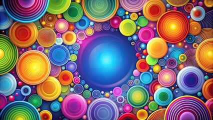 Fototapeta premium Abstract background with colorful circles, abstract, background, circles, geometric, colorful, vibrant, pattern, round