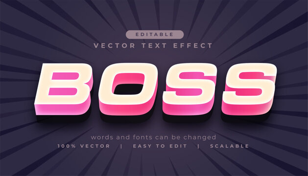 3d style boss editable text effect template