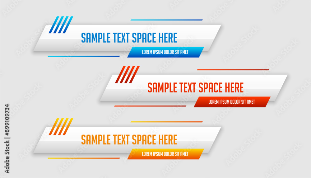 Canvas Prints set of infographic lower third display bar banner for business presentation