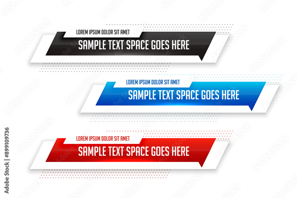 Canvas Prints collection of dynamic lower third titles banner for broadcast channel