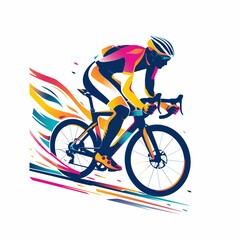 Fototapeta premium Dynamic Cycling Icon for International Events on White Background