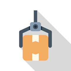 Robotic arm lifting a cardboard box, representing automation in logistics and delivery