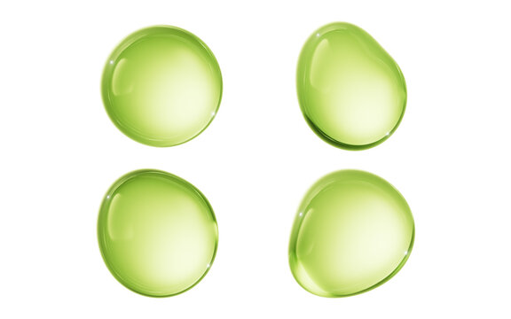Transparent green bubbles, 3d rendering.