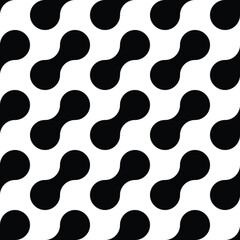 Seamless black and white metaball conection, abstract background, connected dots, vector design	
