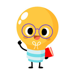 Funny light bulb cartoon