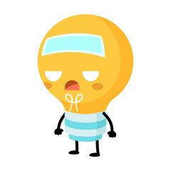 Funny light bulb cartoon