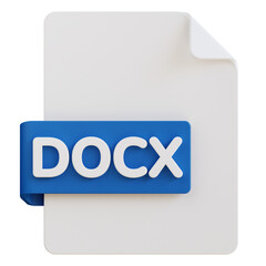 docx file extension 3d illustration