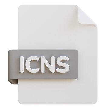 icns file extension 3d illustration