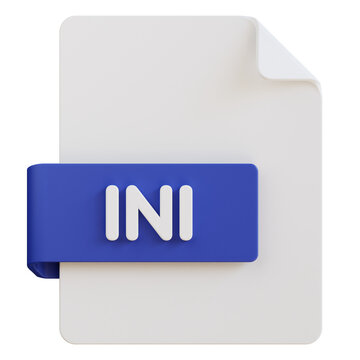ini file extension 3d illustration