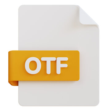 otf file extension 3d illustration