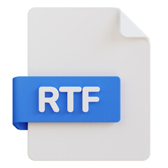 rtf file extension 3d illustration