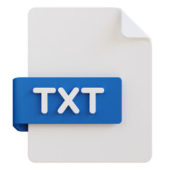 txt file extension 3d illustration