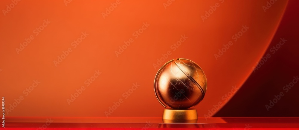 Poster Golden Globe on a Red and Orange Background