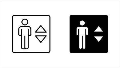 elevator icon set, lift line symbol vector illustration on white background