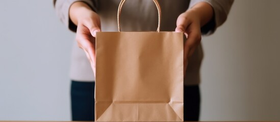 Paper Bag Held Out by Person