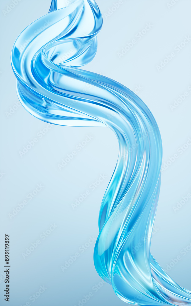Poster flowing curve lines background, 3d rendering.