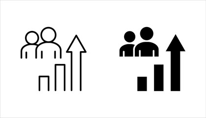 population growth icon set, increase social development, global demography, vector illustration on white background