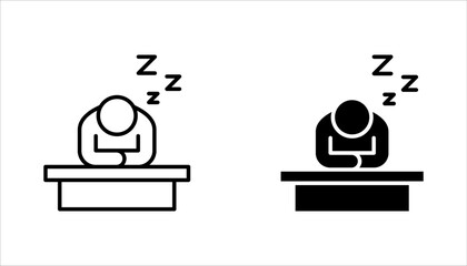 tired person icon set, fatigue or exhausted, stress, vector illustration on white background