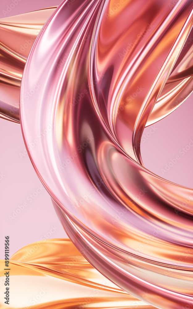 Poster flowing curve lines background, 3d rendering.
