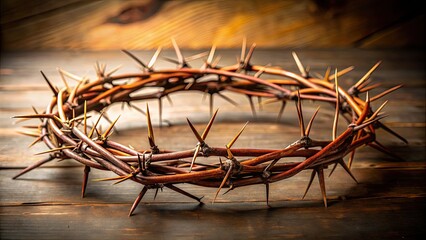 Crown of thorns symbolizing suffering and sacrifice, thorns, Jesus, Christianity, religion, pain, sacrifice, crucifixion