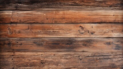 Fototapeta premium Horizontal composition of weather-beaten wooden boards, showcasing rich patina and intricate wood patterns, great for adding depth to designs