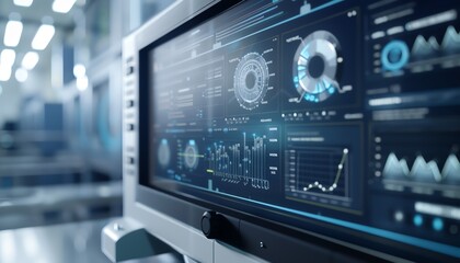 Obraz premium Highresolution image of an industrial digital twin interface