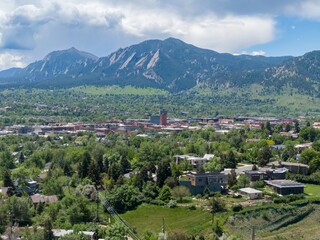 Fototapeta premium Aerial of the town of Boulder, Colorado, United States of America.