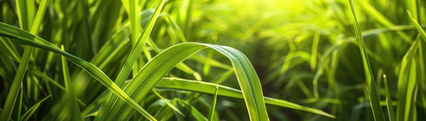 Obraz premium Eco-friendly farming innovations, sugarcane fields, renewable techniques, healthy growth