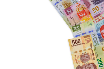 Mexican pesos are issued by National Bank of Mexico is variety denominations banknotes