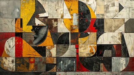 Fototapeta premium Abstract Geometric Expressionism Art Digital Background