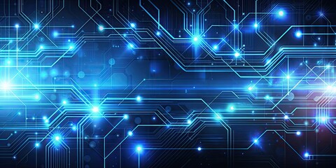 Obraz premium Abstract technology background with glowing lines and circuits, technology, abstract, background, design, futuristic