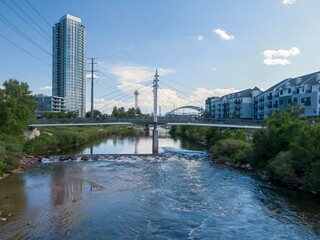 South Plate River in downtown Denver, Colorado, United States of America.