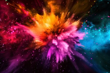 Abstract pop background with explosion of colors to the beat