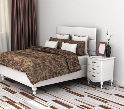 Modern bedroom. 3d illustration