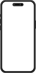 Realistic smartphone black frame style vector