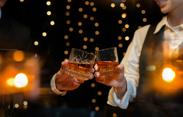 whiskey, for a friendly party in a bar or a restaurant.