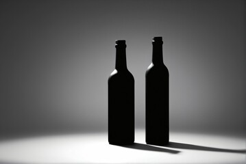 A simple silhouette of a bottle, emphasizing its shape and neck.