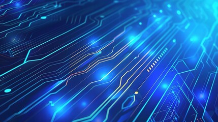 Dazzling Blue Technology Background: Showcasing Advanced and Innovative Technological Elements