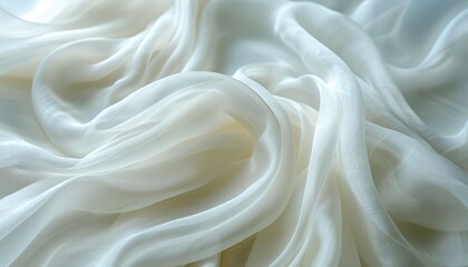 Fototapeta premium white cloth fabric textile wind silk wave background fashion satin motion drapery scarf flying chiffon veil 