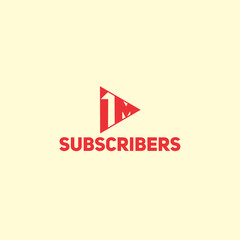 1 millions subscribers icon sign logo vector