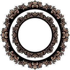 engraved classic style frame design  for greeting card or invitation, color editable