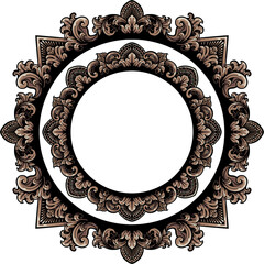 engraved classic style frame design  for greeting card or invitation, color editable