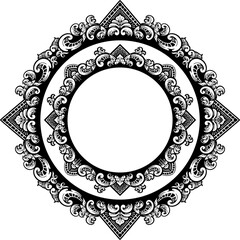 engraved classic style frame design  for greeting card or invitation, color editable