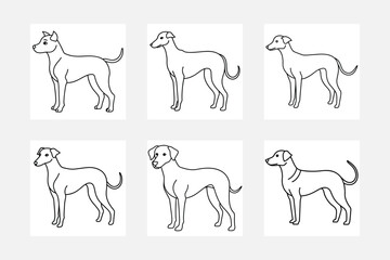 Best Dog Line Art Set Illustrations Online
